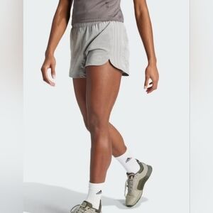 Adidas Gray Athletic Shorts with Dolphin Hem